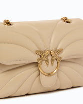 Love Bag Puff large butterfly quilt crossbody bag - Beige | Pinko