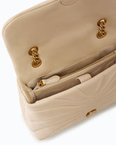 Love Bag Puff large butterfly quilt crossbody bag - Beige | Pinko