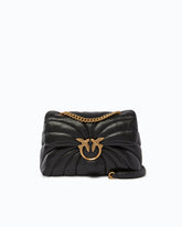 Große Umhängetasche Love Bag Puff mit Schmetterlingssteppung - Schwarz | Pinko