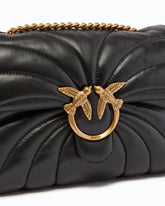 Große Umhängetasche Love Bag Puff mit Schmetterlingssteppung - Schwarz | Pinko