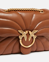 Love Bag Puff Butterfly mini nappa leather crossbody bag - Brown | Pinko
