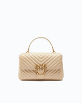Lady Love Bag Puff medium handbag in chevron nappa leather - | Pinko
