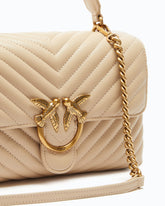 Lady Love Bag Puff medium handbag in chevron nappa leather - | Pinko