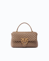 Lady Love Bag Puff medium handbag in chevron nappa leather - | Pinko