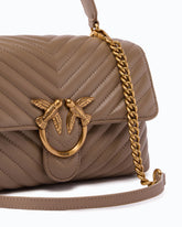 Lady Love Bag Puff medium handbag in chevron nappa leather - | Pinko