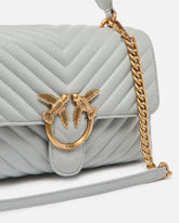 Lady Love Bag Puff medium handbag in chevron nappa leather - Grey | Pinko