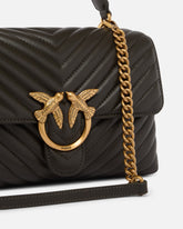 Lady Love Bag Puff medium handbag in chevron nappa leather - | Pinko