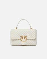Mittelgroße Handtasche Love Bag Puff Chevron aus Nappaleder - | Pinko