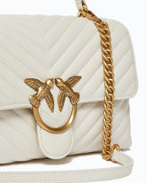 Lady Love Bag Puff medium handbag in chevron nappa leather - | Pinko