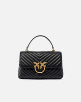 Lady Love Bag Puff medium handbag in chevron nappa leather - | Pinko