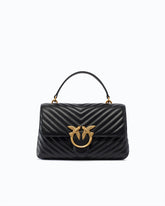 Lady Love Bag Puff medium handbag in chevron nappa leather - | Pinko