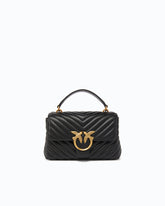 Mini handbag Lady Love Bag Puff Chevron - Black | Pinko