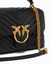Mini handbag Lady Love Bag Puff Chevron - Black | Pinko
