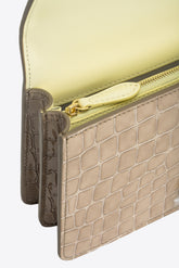 PINKO Galleria Mini Love Bag One in shiny two-tone crocodile-print leather - | Pinko