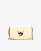 PINKO Galleria Classic Love Bag Click in shiny two-tone crocodile-print leather - | Pinko