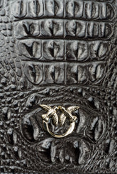 PINKO Galleria Classic Love Bag Click in shiny crocodile-print leather - | Pinko
