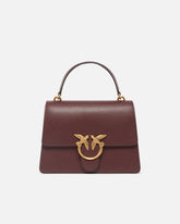Mittelgroße Handtasche Love Bag Top Handle aus Leder - Burgunder | Pinko