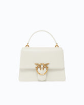 Medium handbag Love Bag Top Handle in leather - White | Pinko
