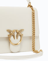 Mittelgroße Handtasche Love Bag Top Handle aus Leder - Weiß | Pinko