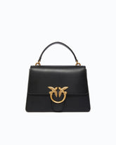 Mittelgroße Handtasche Love Bag Top Handle aus Leder - Schwarz | Pinko