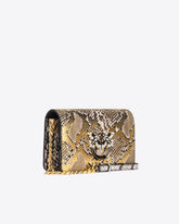 PINKO Galleria Mini Love Bag Click in laminated reptile skin - | Pinko