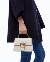 Mini-Handtasche Love Bag Top Handle aus Leder - Weiß | Pinko