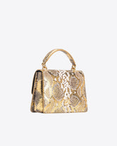 PINKO Galleria Mini Love Bag Top Handle Light in laminated reptile-print leather - | Pinko