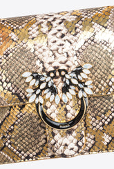 PINKO Galleria Mini Love Bag Top Handle Light in laminated reptile-print leather - | Pinko