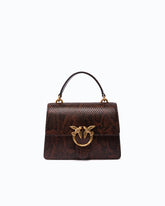Mini Love Bag One Top Handle Light handbag in python-print leather with - | Pinko