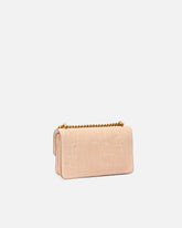 Mini Love Bag One small crossbody bag in crocodile-print leather - Beige | Pinko