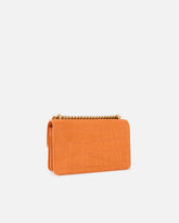 Kleine Umhängetasche Love Bag One aus Leder mit Krokoprint - Orange | Pinko