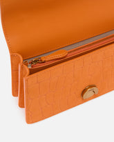 Kleine Umhängetasche Love Bag One aus Leder mit Krokoprint - Orange | Pinko