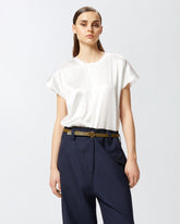 Satin blouse with cap sleeves - | Pinko