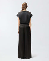 Bluse aus Satin mit kurzen Ärmeln - | Pinko