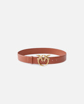 Love Birds high leather belt 4cm - Light Brown | Pinko