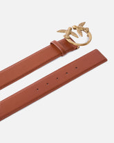 Love Birds high leather belt 4cm - Light Brown | Pinko
