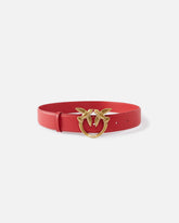 Love Birds high leather belt 4cm - Red | Pinko