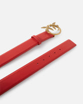 Love Birds high leather belt 4cm - Red | Pinko