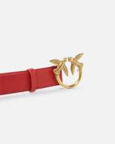 Love Birds high leather belt 4cm - Red | Pinko