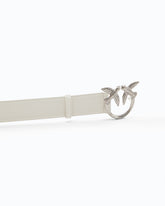 Love Birds high leather belt 4cm - White | Pinko