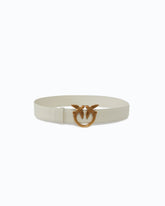 Love Birds high leather belt 4cm - White | Pinko