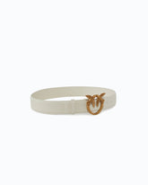 Love Birds high leather belt 4cm - White | Pinko