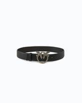 Love Birds high leather belt 4cm - Black | Pinko