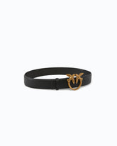 Love Birds high leather belt 4cm - Black | Pinko