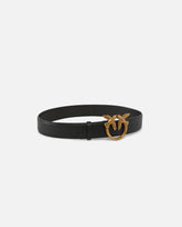 Love Birds high leather belt 4cm - Black | Pinko