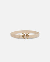 Love Birds leather belt 3cm - Beige | Pinko