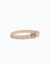 Love Birds leather belt 3cm - Beige | Pinko