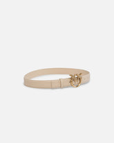 Gürtel Love Birds aus Leder 3cm - Beige | Pinko