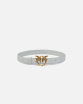 Love Birds leather belt 3cm - Grey | Pinko