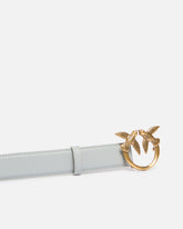 Love Birds leather belt 3cm - Grey | Pinko